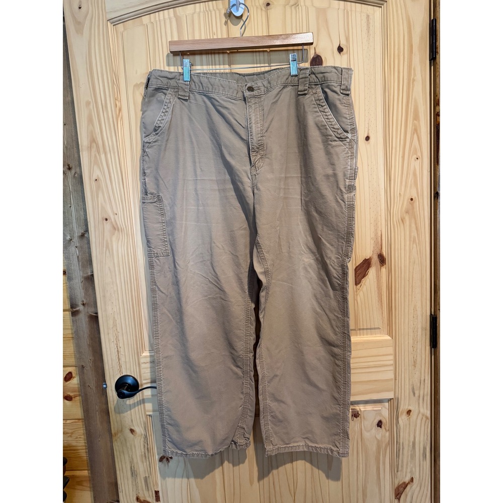 Carhartt‎ B151 DKH Dungaree Fit Canvas Carpenter Work Pants Khaki Tan 42x30 Mens
